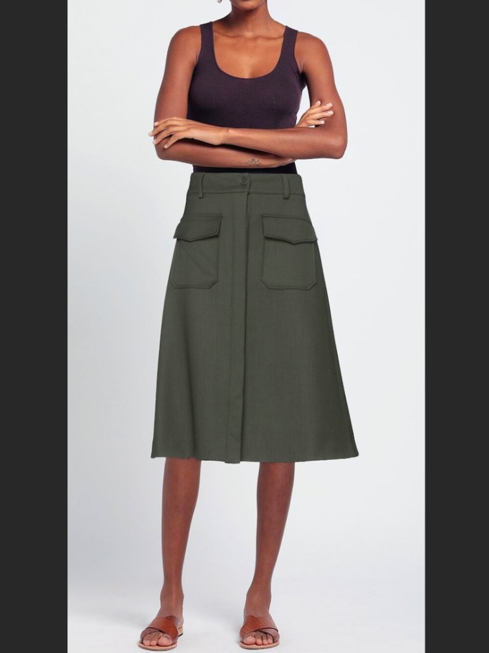 Wool stretch skirt